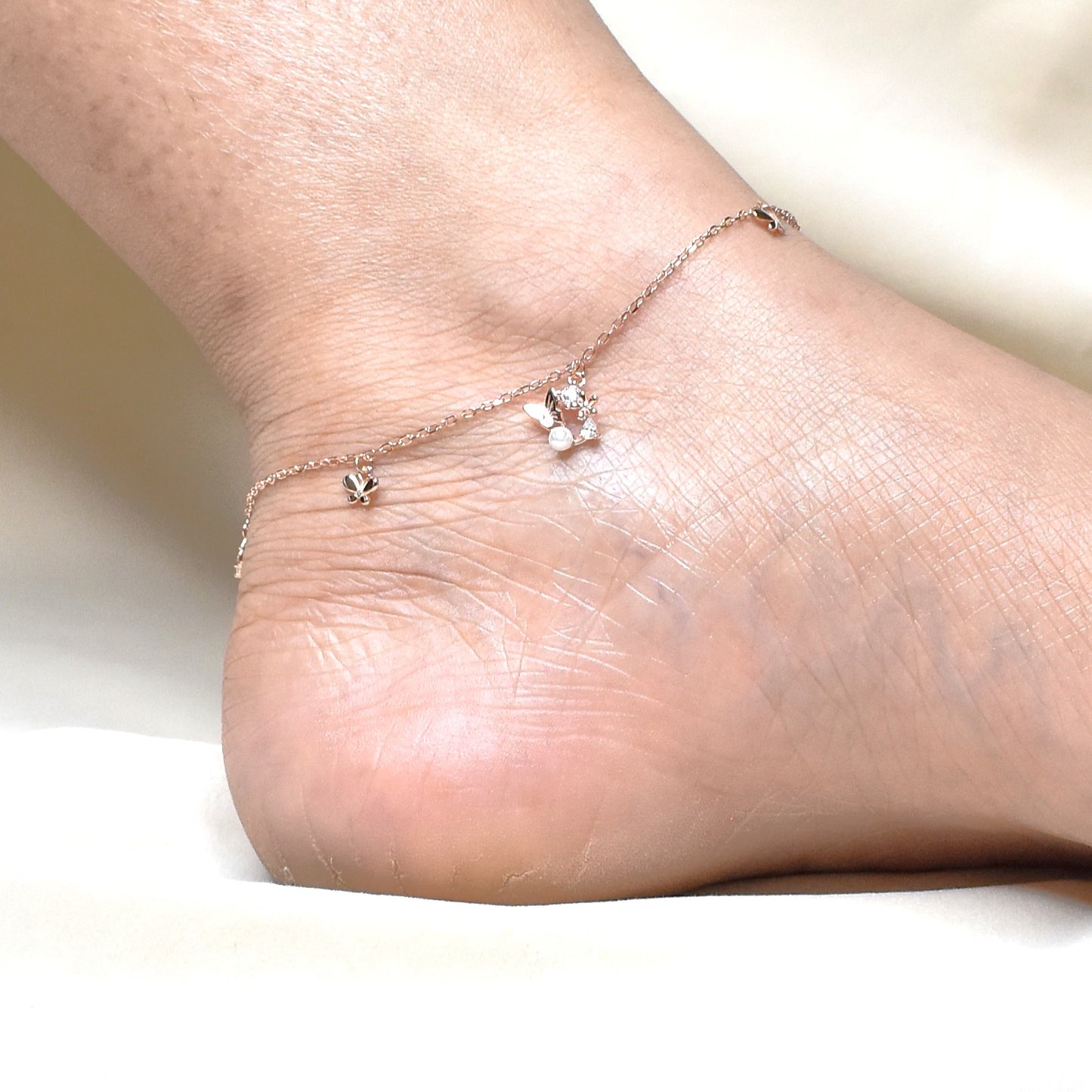 Rosegold Butterfly Anklet