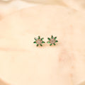 Flower Green Stud Earrings