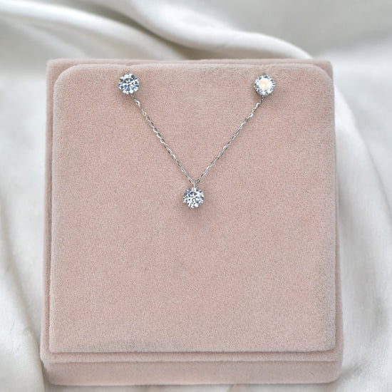 Cute Solitaire Pendant Set