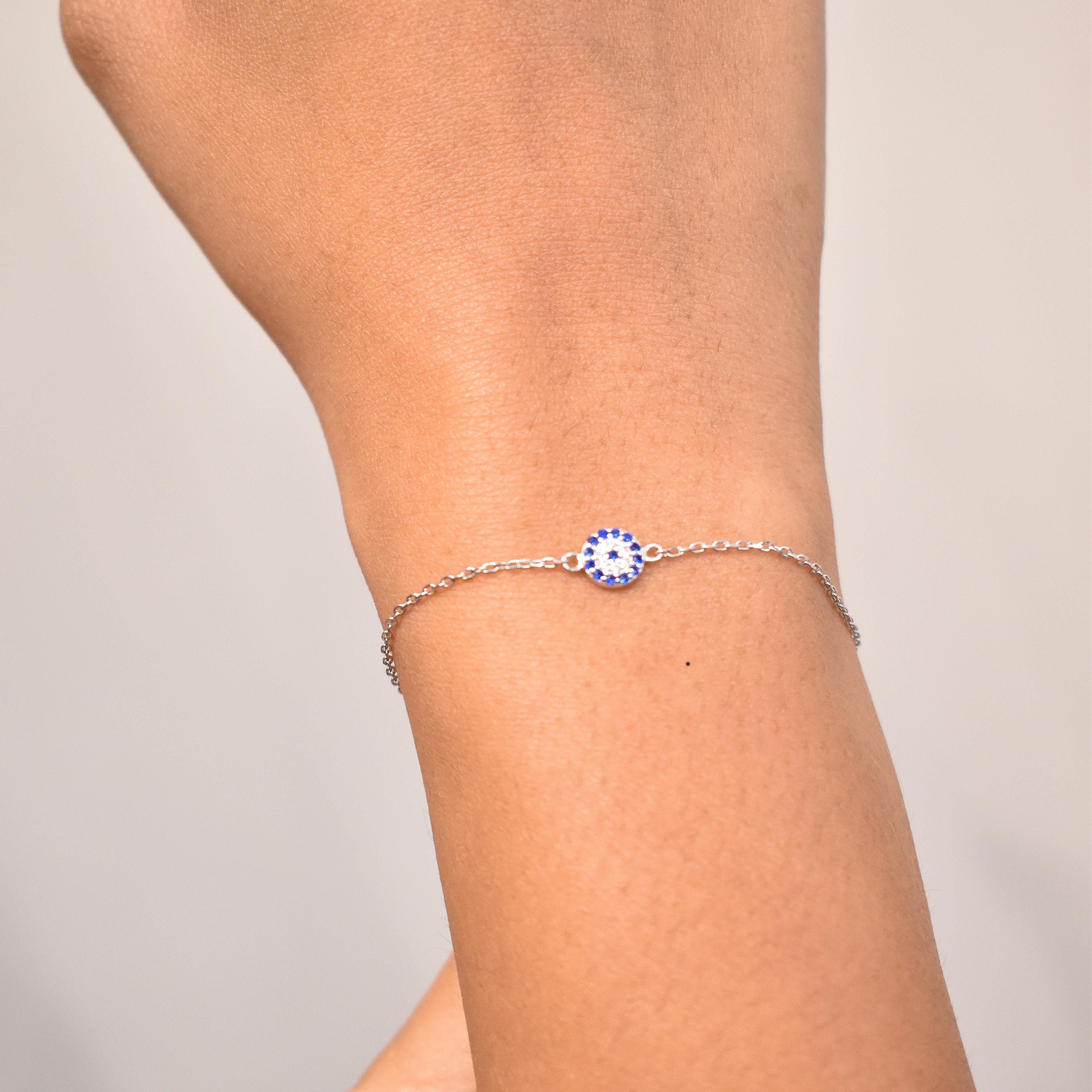 Classic Evil Eye Silver Chain Bracelet
