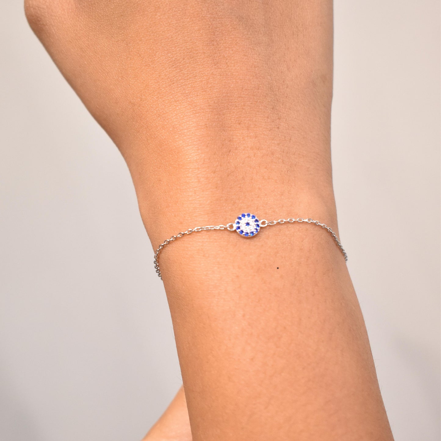 Classic Evil Eye Silver Chain Bracelet