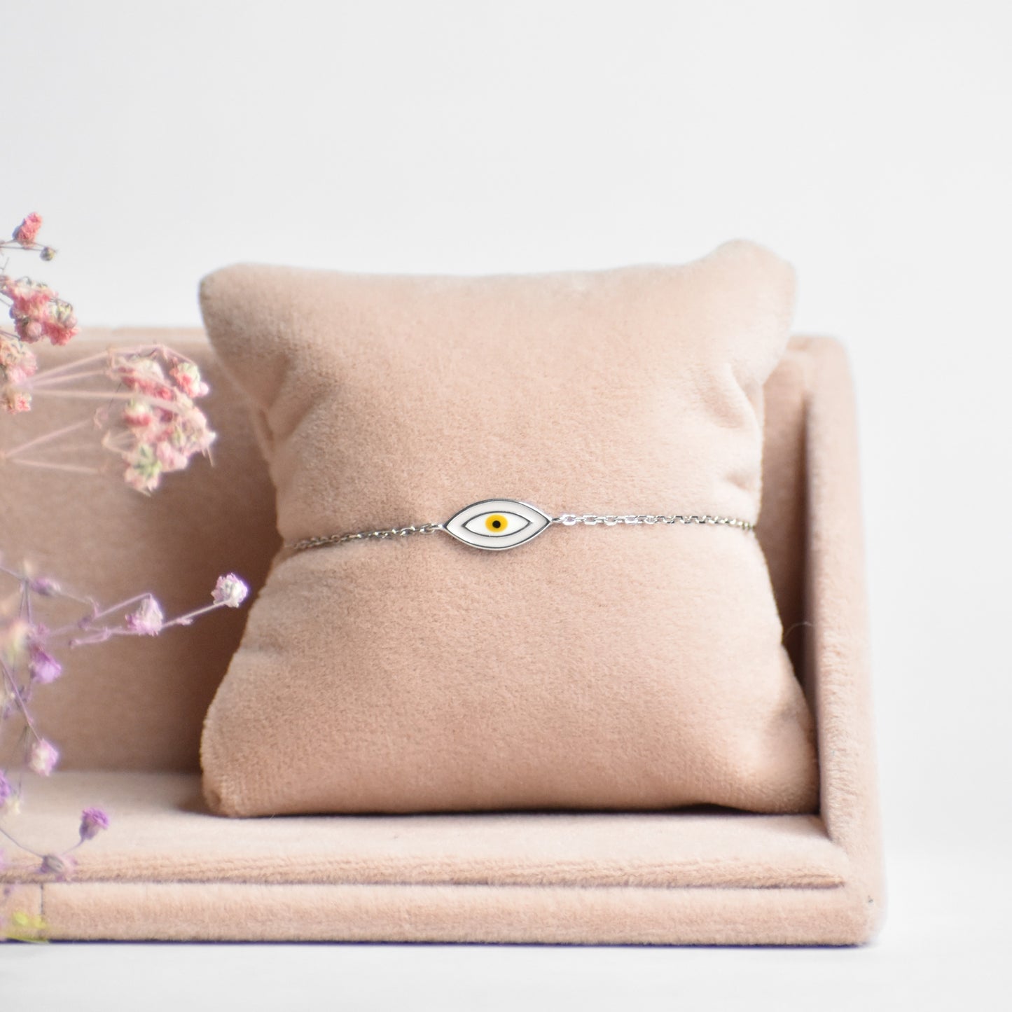 Pink Evil Eye Chain Bracelet