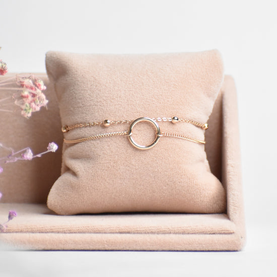 Ring Rosegold Chain Bracelet