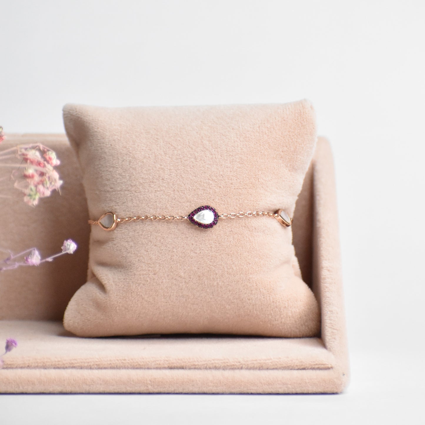 Colored Droplet Rosegold Bracelet