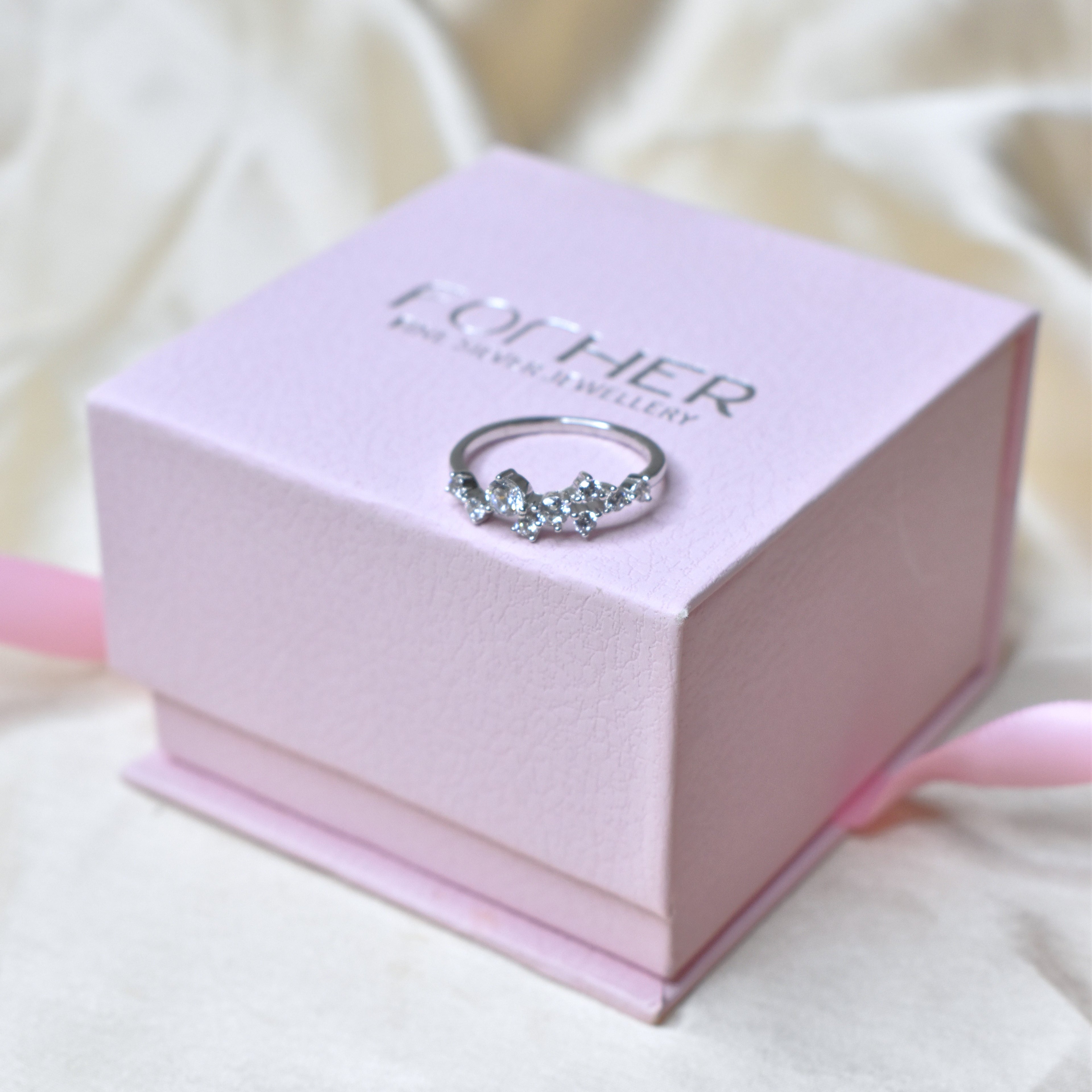 Mesmerising Solitaire Cluster Ring