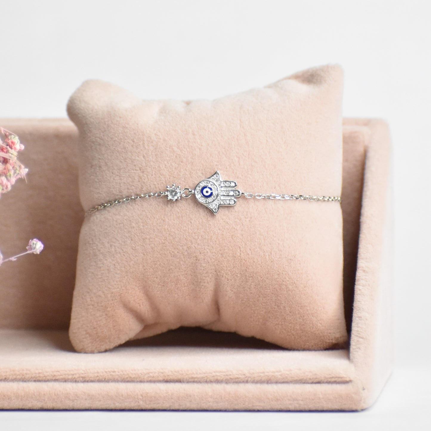 Sterling silver blue opal hamsa bracelet – Gemma Azzurro