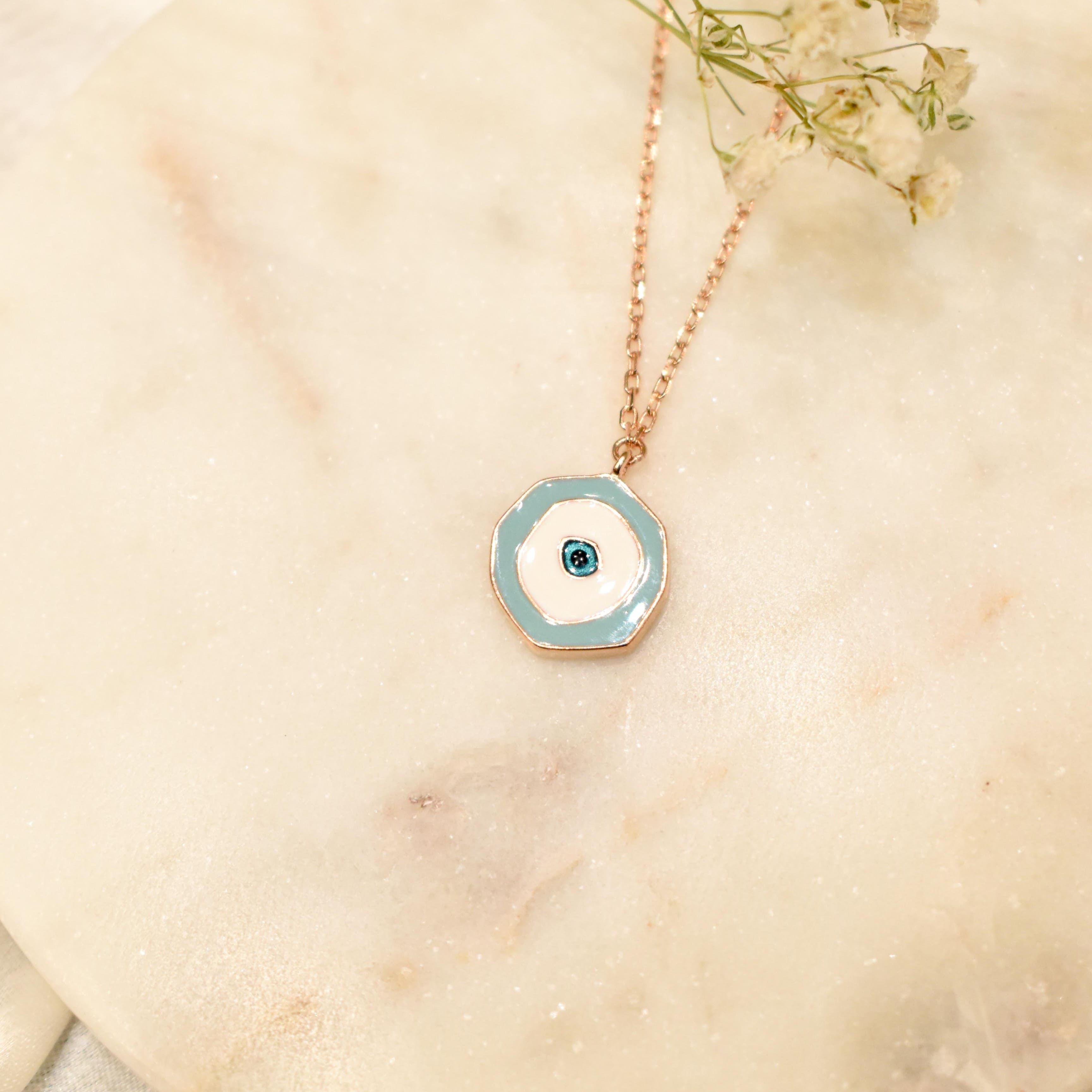 Light Blue Evil Eye Pendant Chain