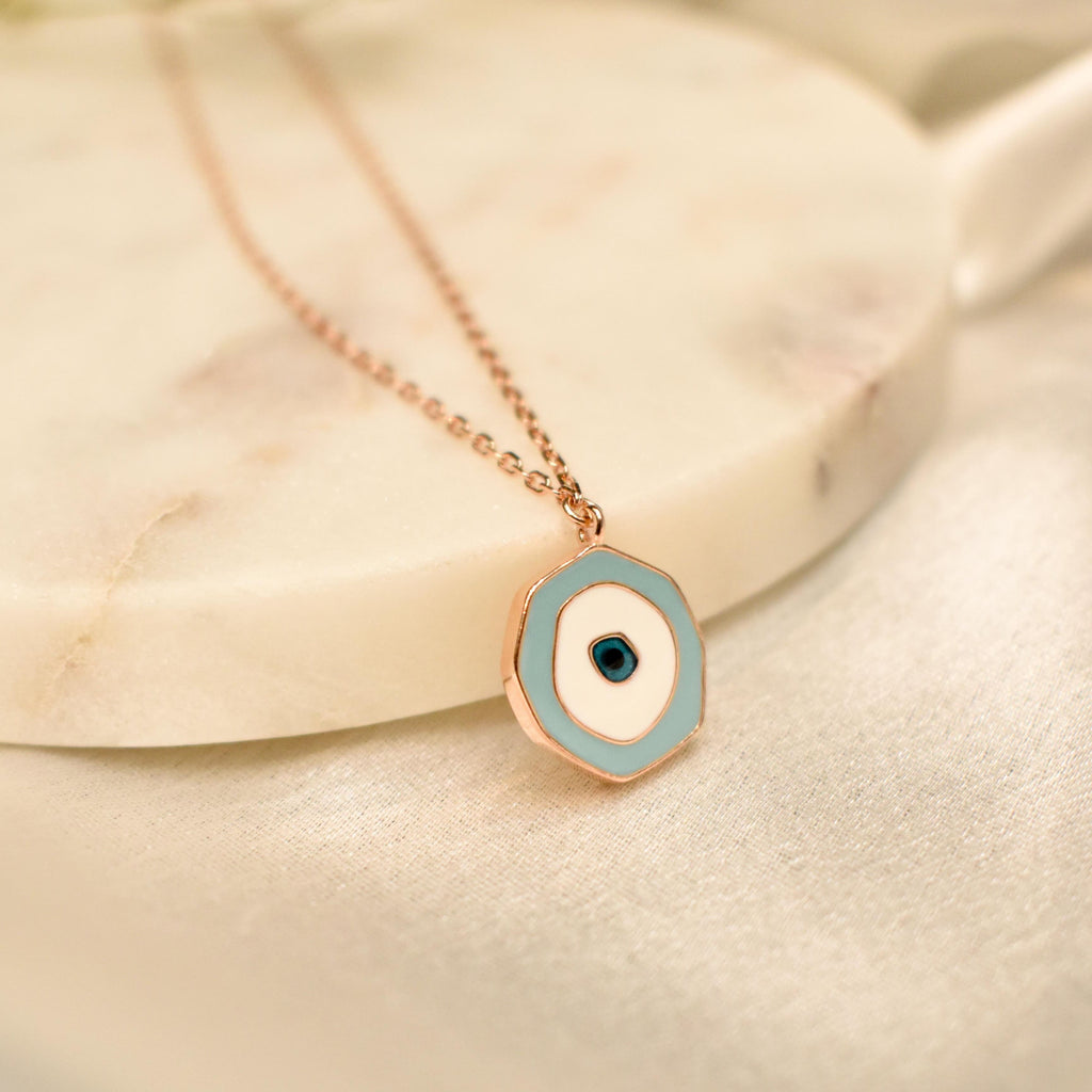 Light Blue Evil Eye Pendant Chain