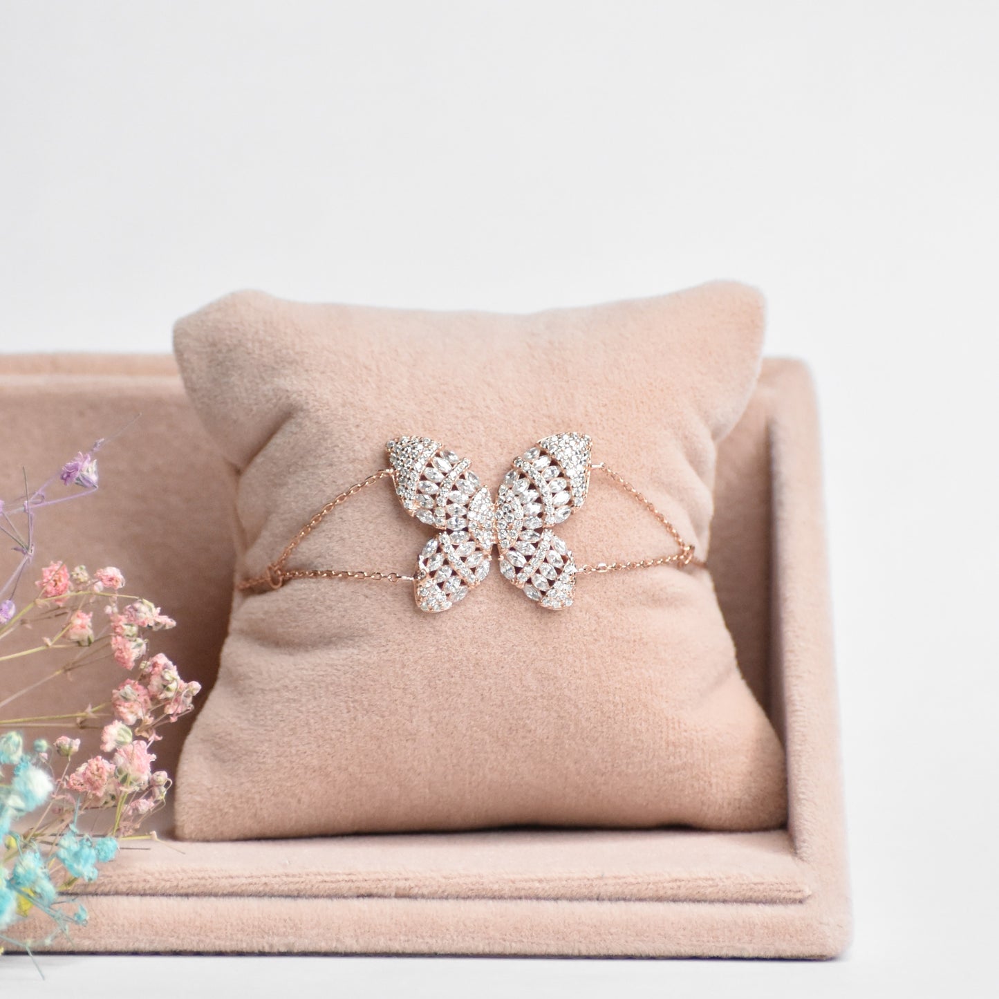 Intricate Butterfly Rosegold Adjustable Bracelet