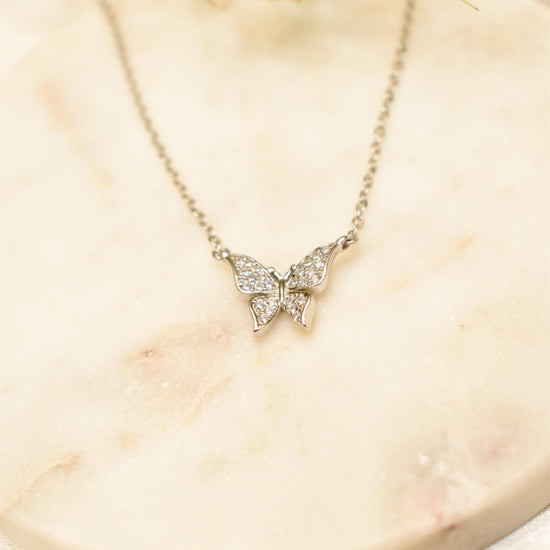 Silver Butterfly Pendant Chain