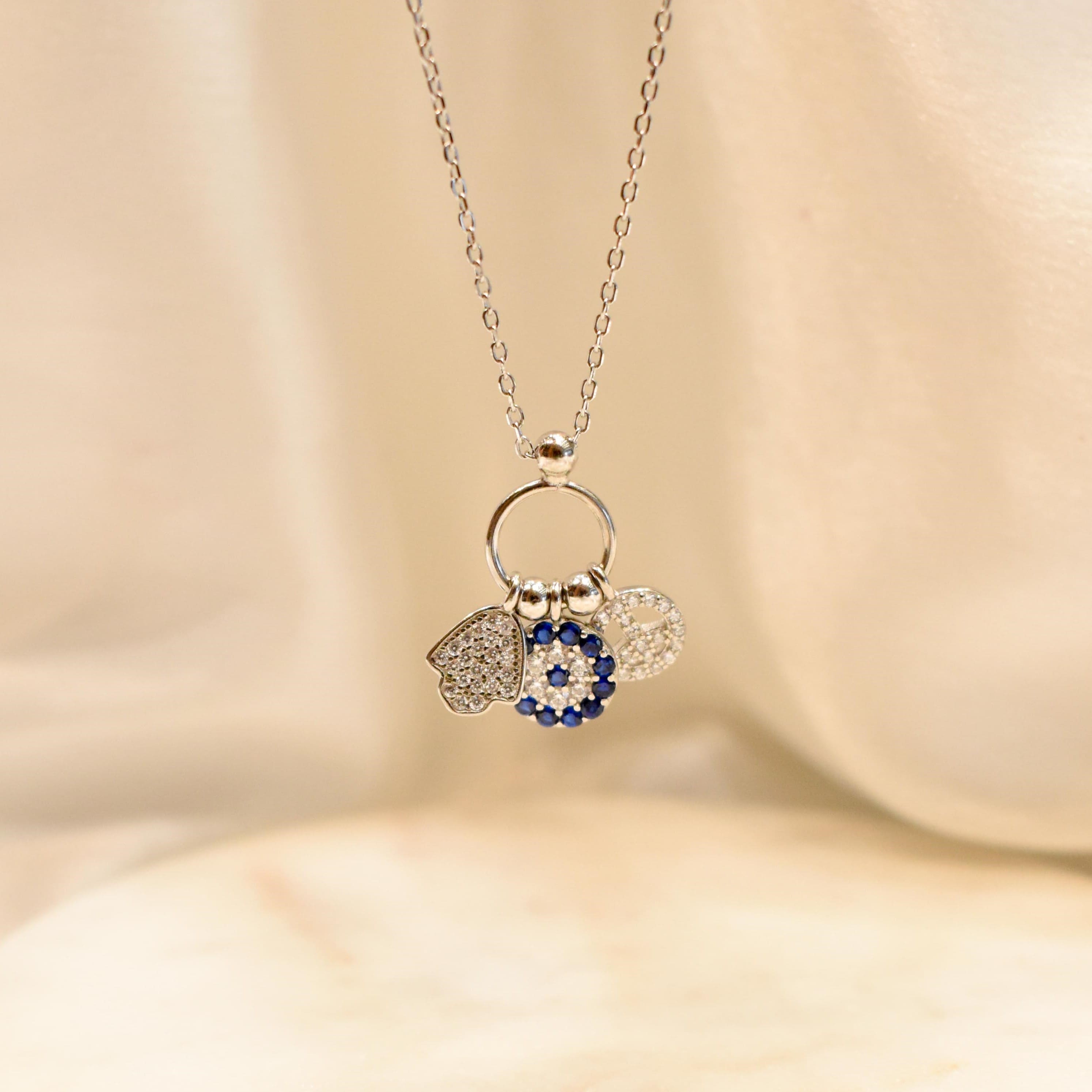 Peace Out Evil Eye Pendant Chain