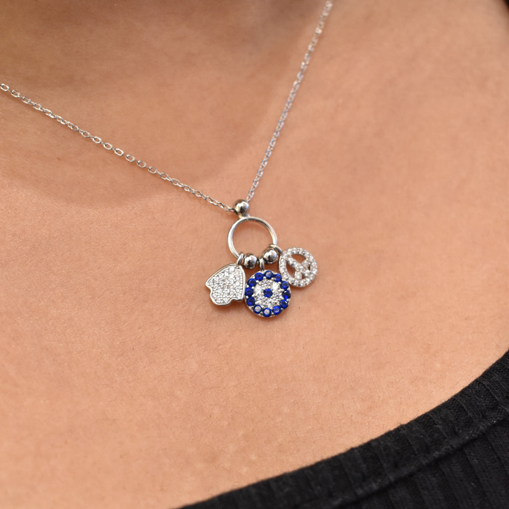 Peace Out Evil Eye Pendant Chain