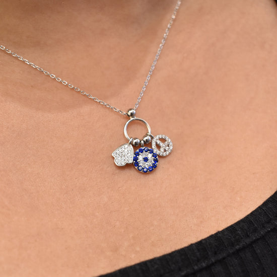 Peace Out Evil Eye Pendant Chain