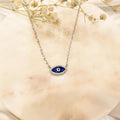 Dark Blue Tiny Evil Eye Pendant Chain
