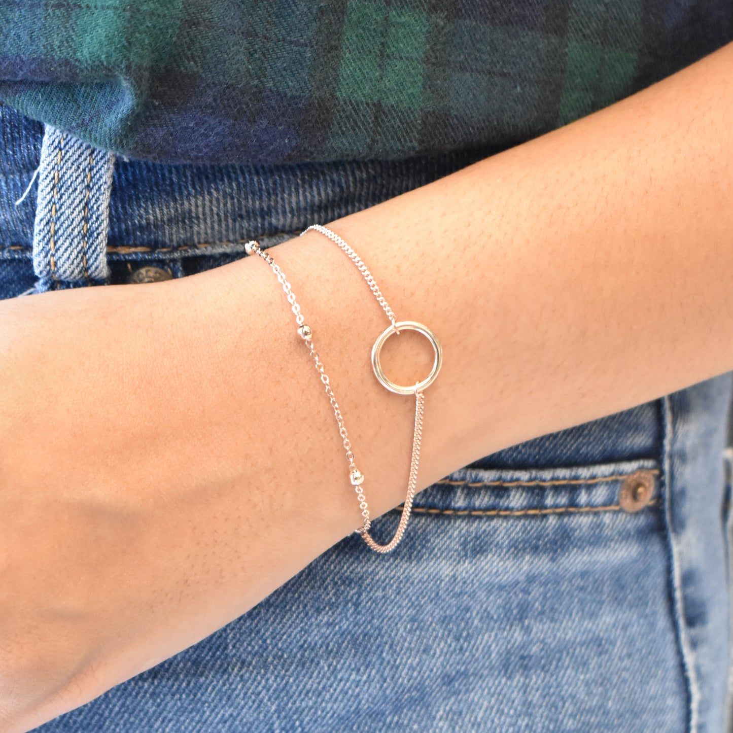 Ring Rosegold Chain Bracelet