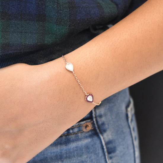 Colored Droplet Rosegold Bracelet