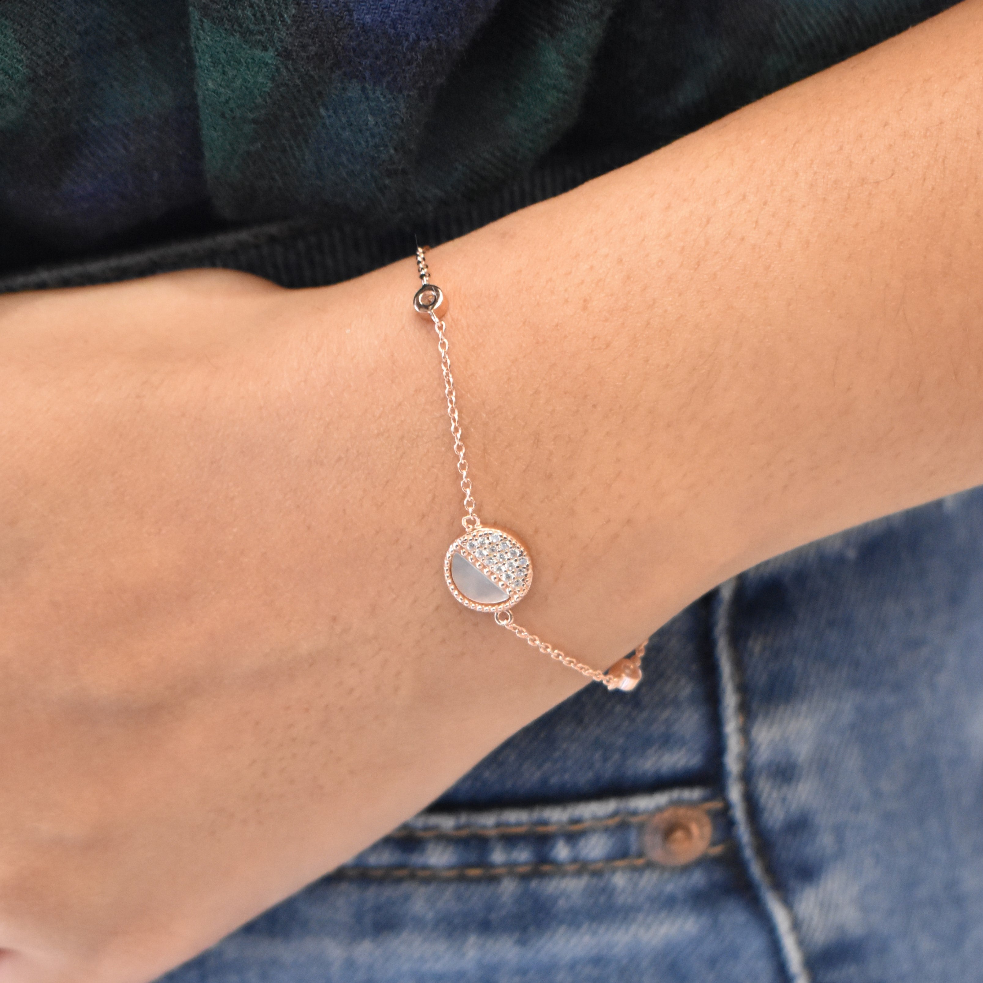 Elegant Disk Rosegold Bracelet