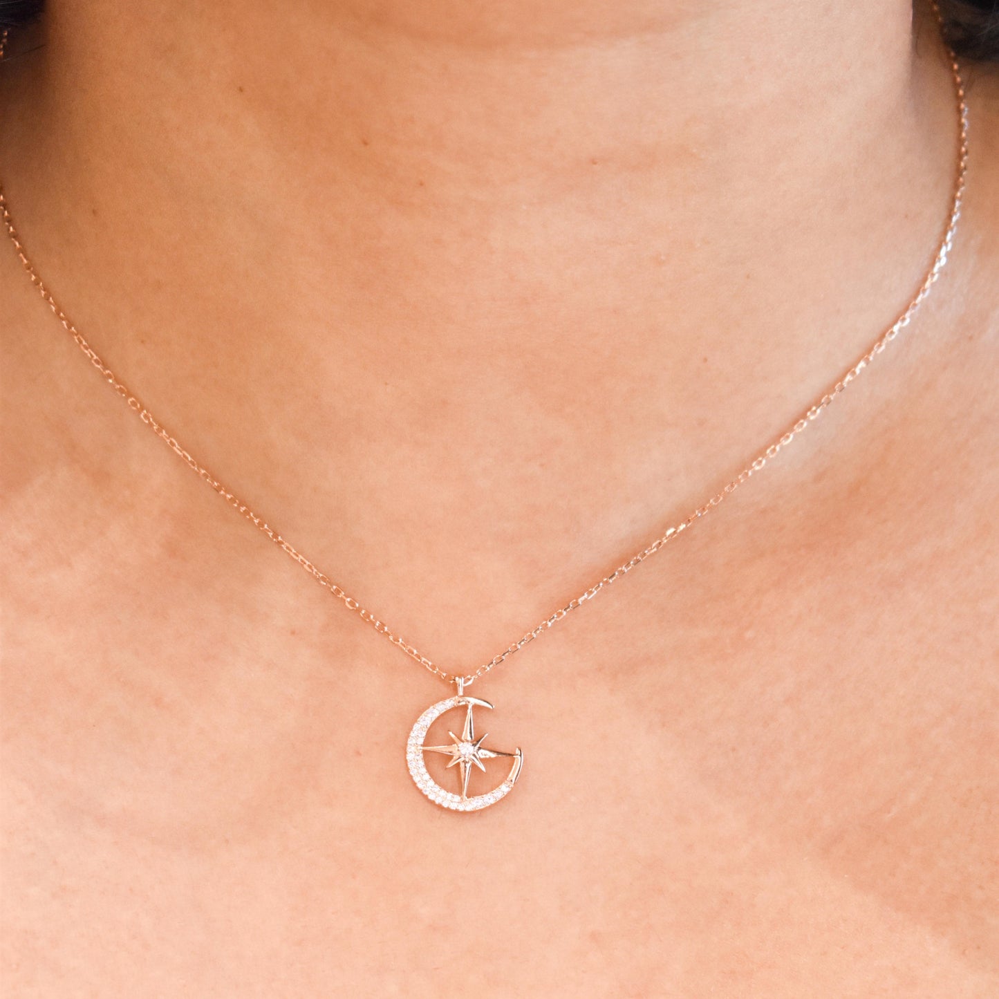 Moon & Star Pendant Chain