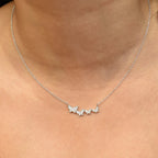 4 Butterfly Silver Pendant Chain