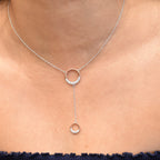Dual Circle Silver Pendant Chain