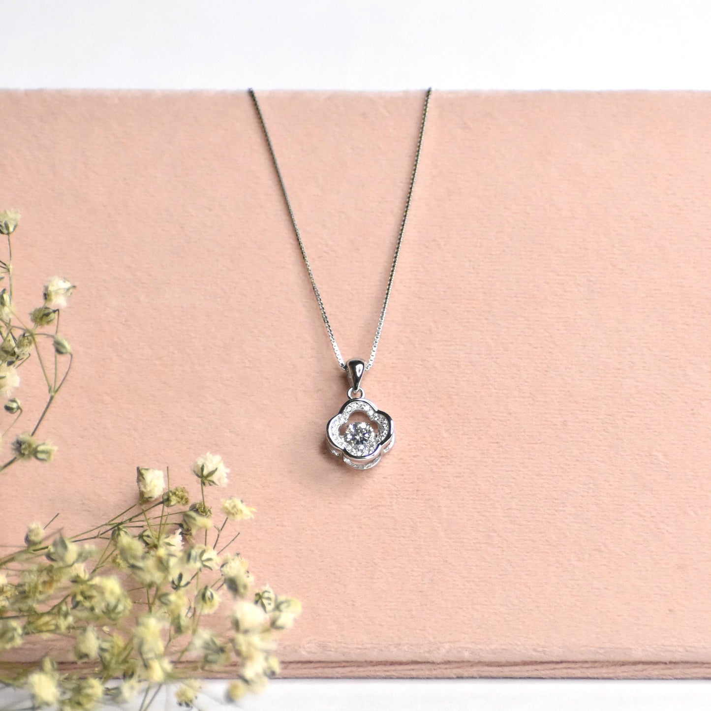 Delicate Floret Sterling Silver Pendant Chain