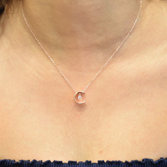 Moon Rosegold Pendant Chain