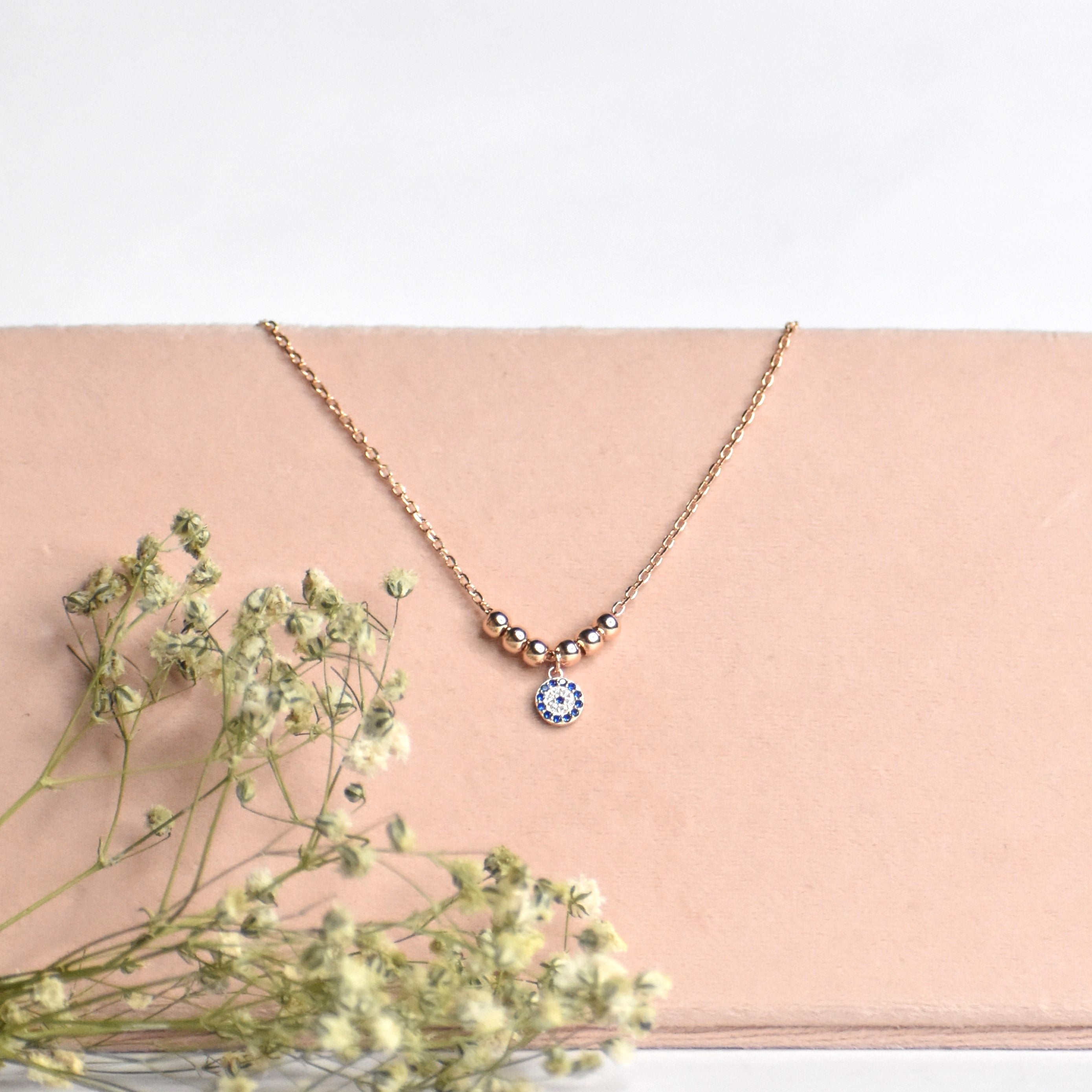 Hanging Evil Eye Dual Colored Anklet