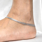 Five Line Sterling Silver Anklet