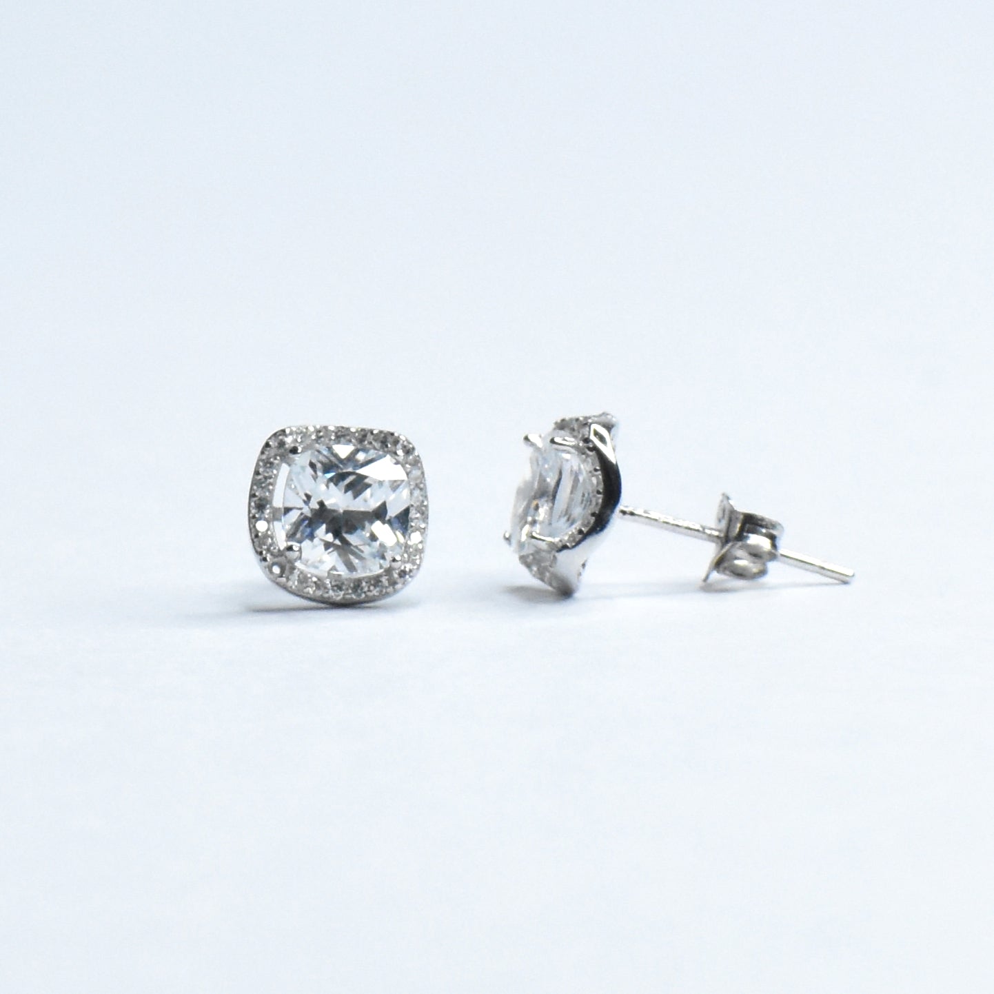 Stellar Square Silver Earrings