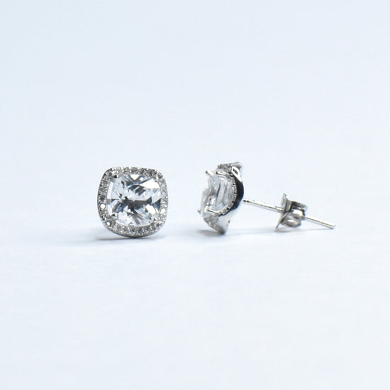 Stellar Square Silver Earrings