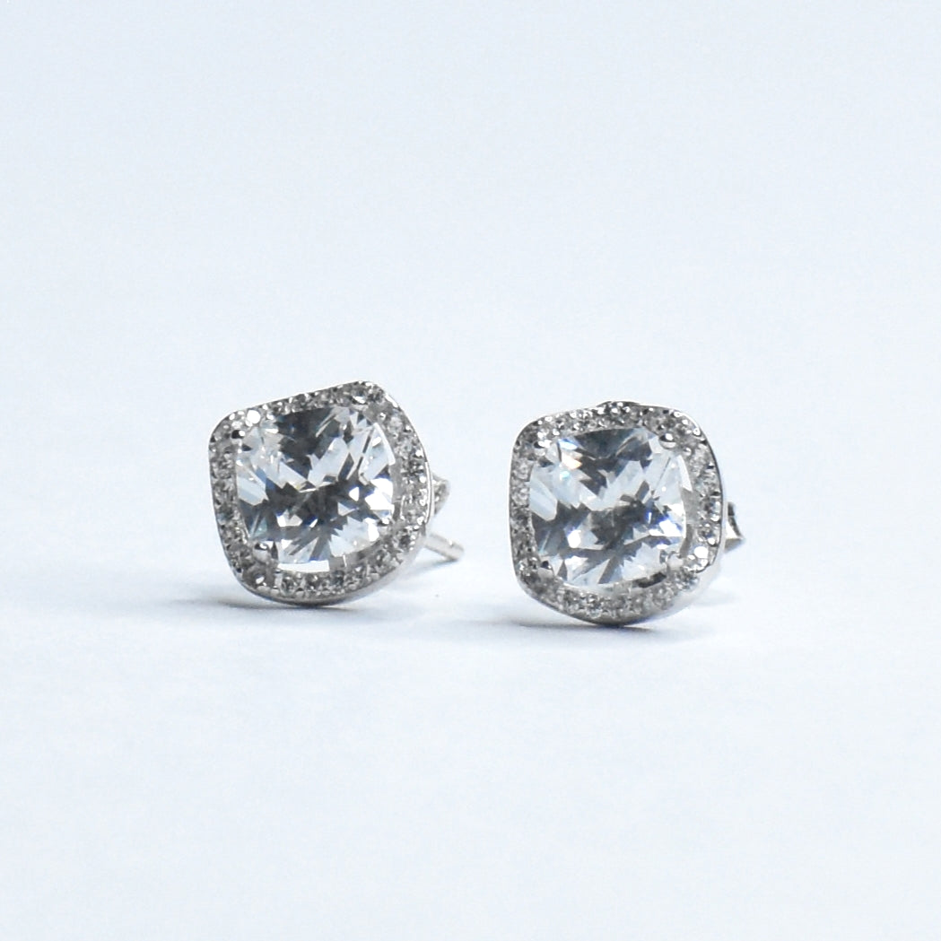 Stellar Square Silver Earrings