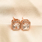 Cubic Diamond Rosegold Sterling Silver Earrings
