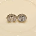 Oval Dual Color Sterling Silver Earrings