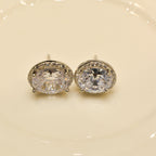 Oval Dual Color Sterling Silver Earrings