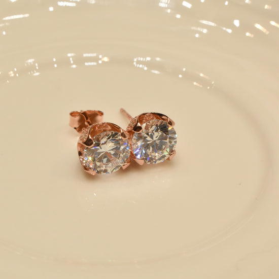 Fancy Rosegold Sterling Silver Earrings