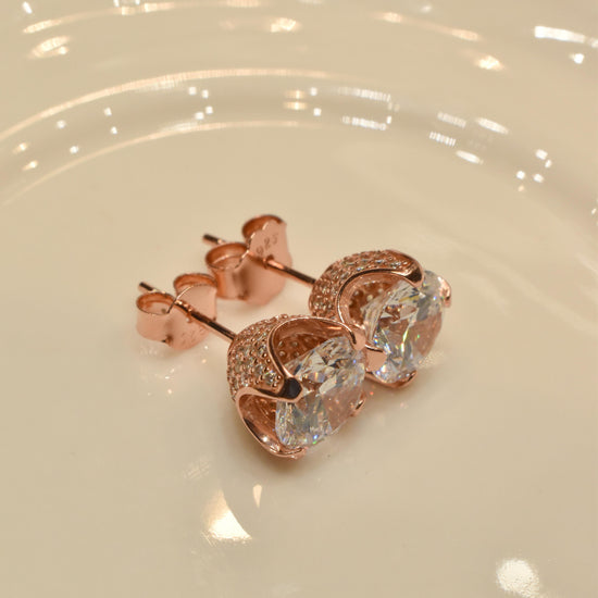 Fancy Rosegold Sterling Silver Earrings