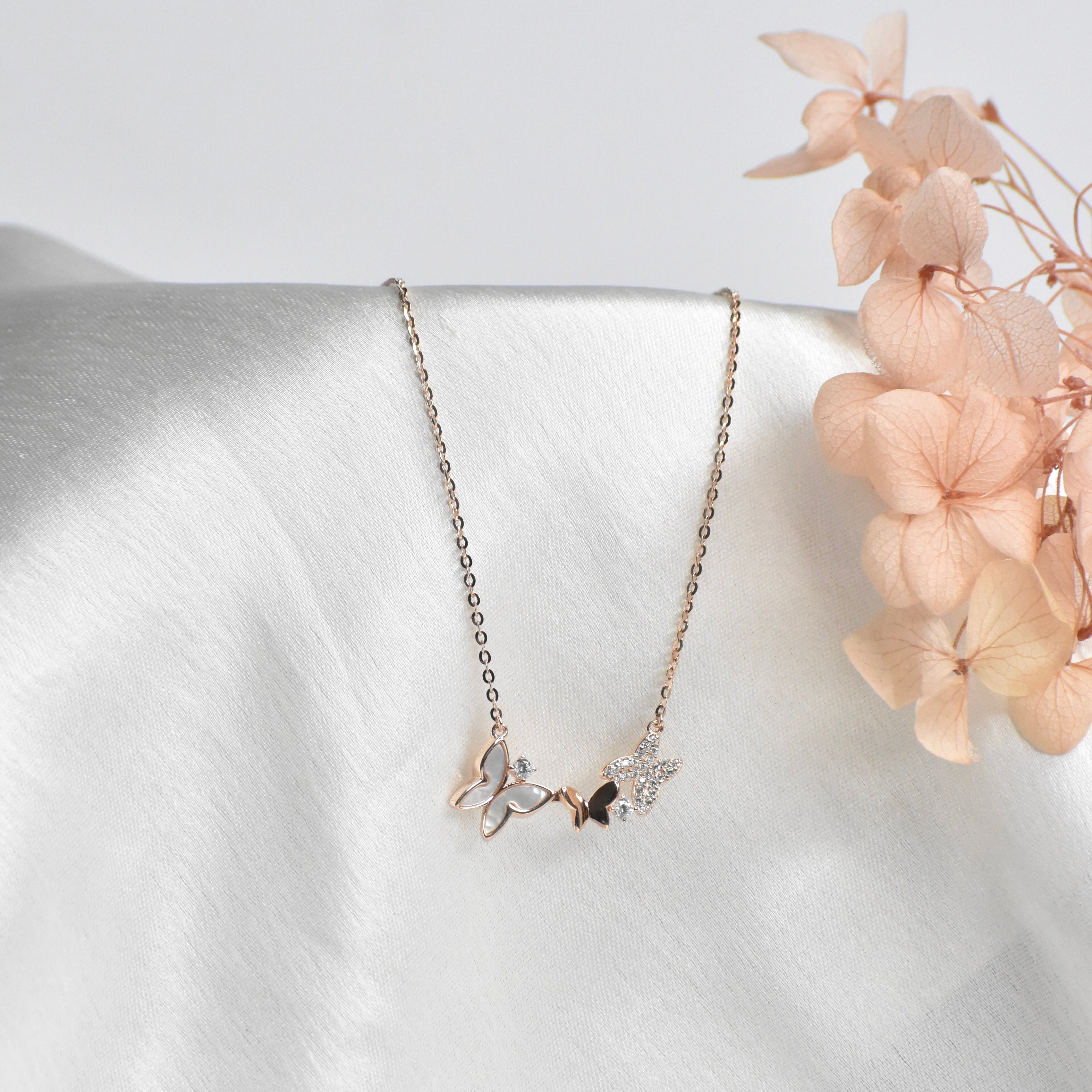 Fluttering Butterfly Pendant Chain