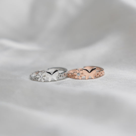 Sleek Butterfly Toe Rings