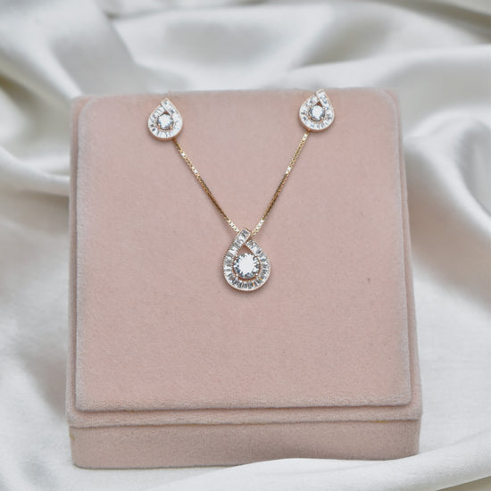 Crystal Cut Pendant Set