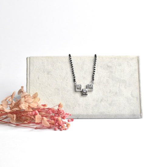 Mini Squared Sterling Silver Mangalsutra Necklace