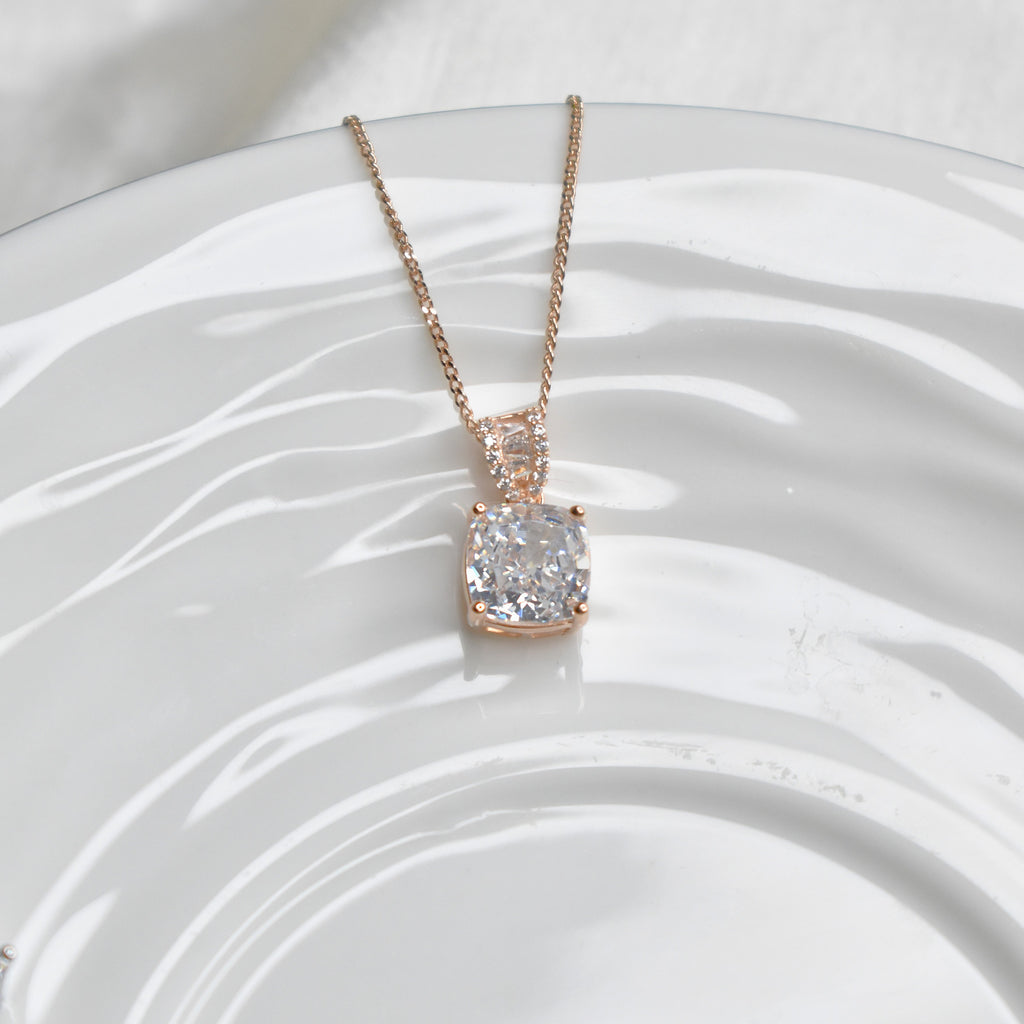 Square Solitaire Pendant Chain