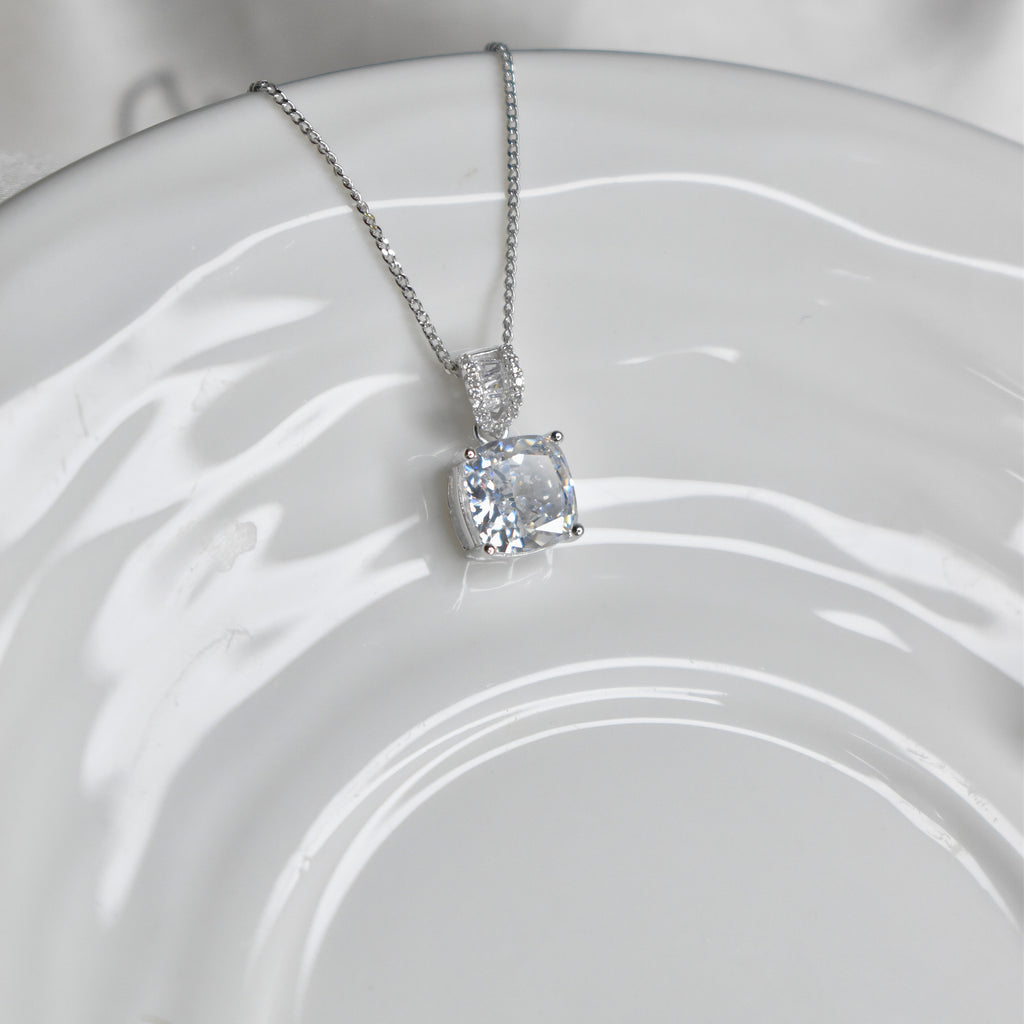 Square Solitaire Pendant Chain