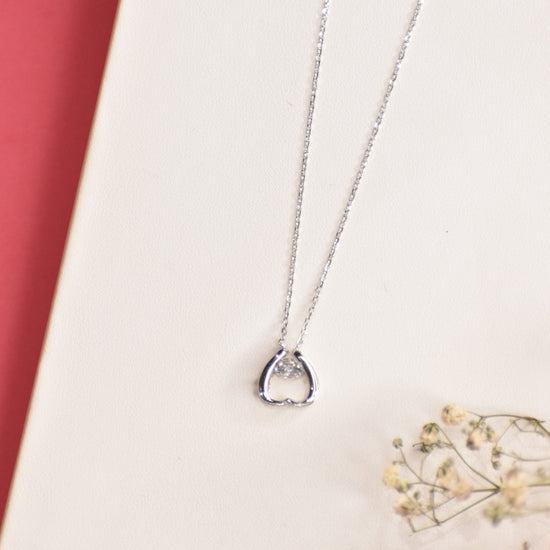 Cute Heart Sterling Silver Pendant Chain