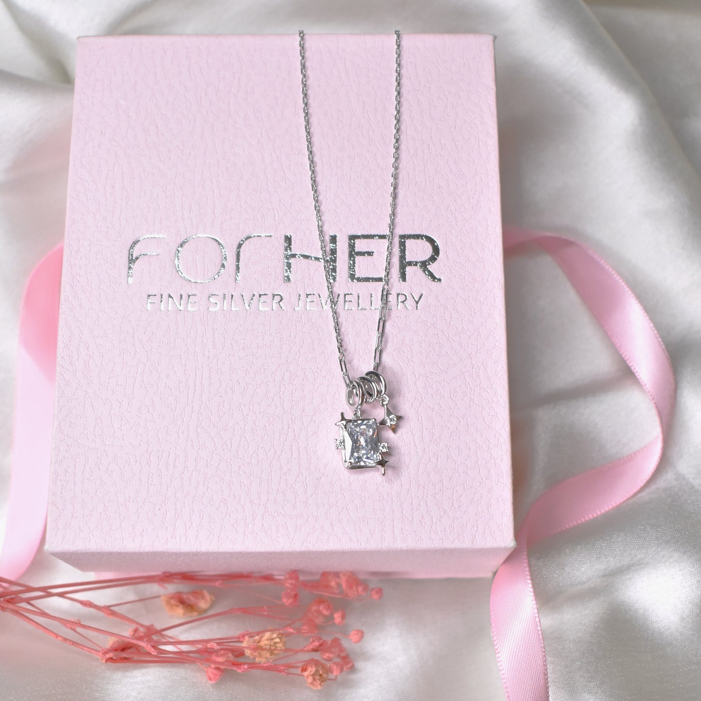 Engraved Solitaire Necklace