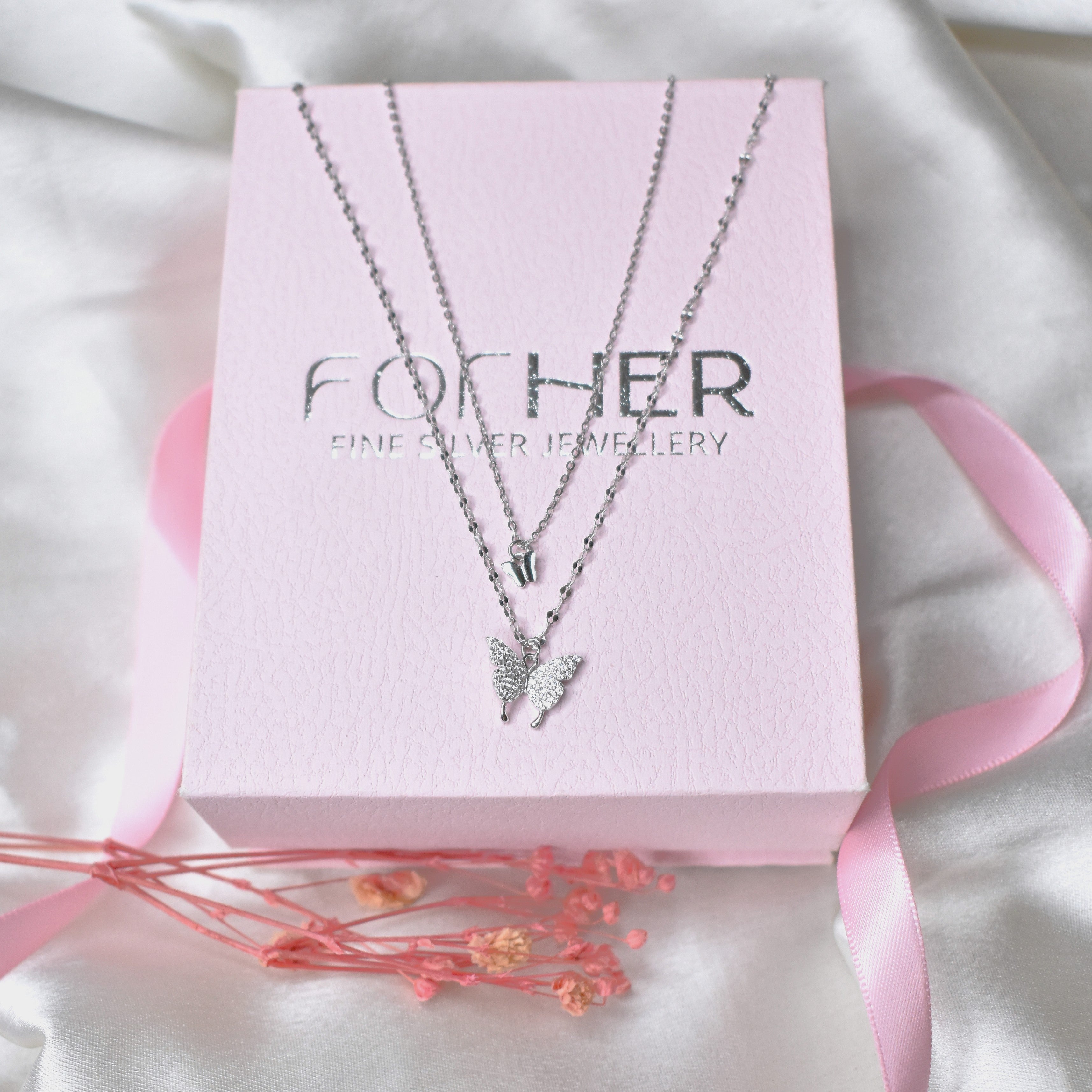 2 Layered Butterfly Necklace