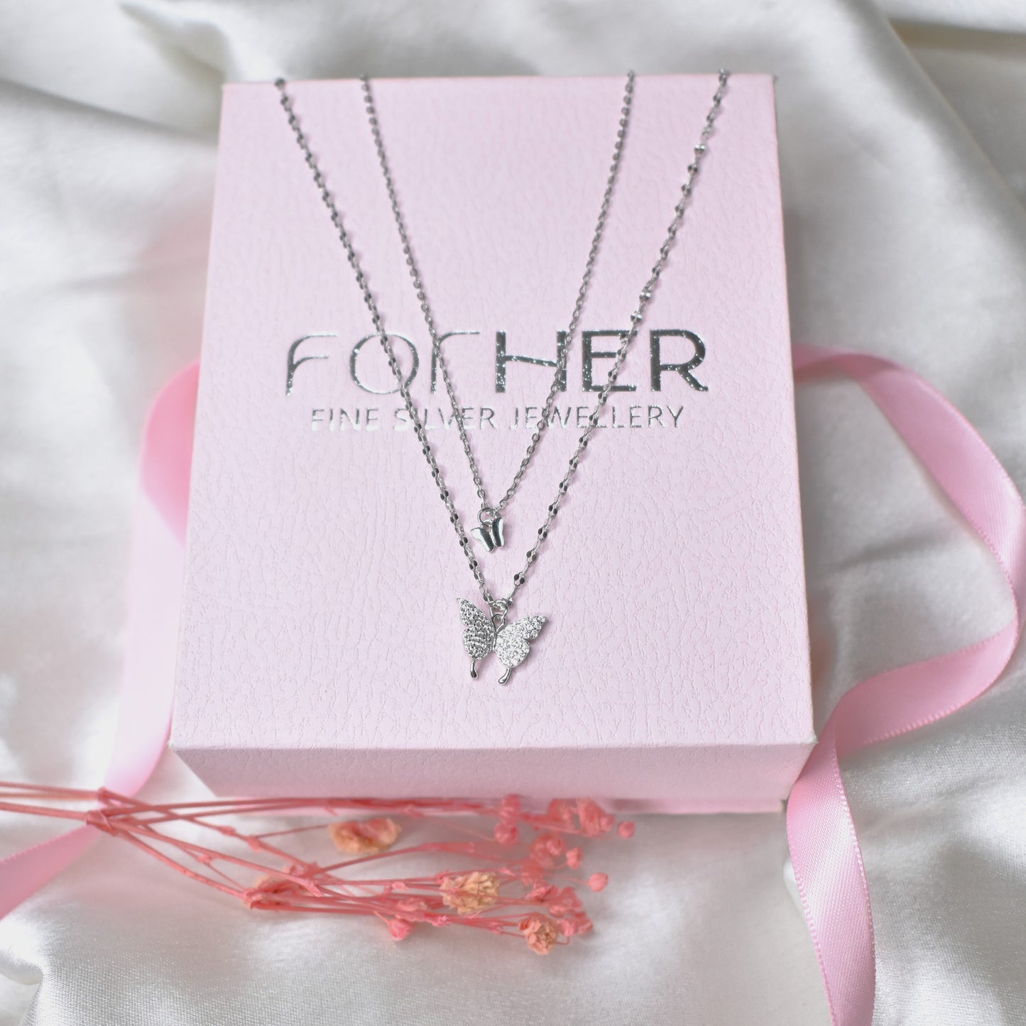 2 Layered Butterfly Necklace