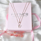 2 Layered Butterfly Necklace