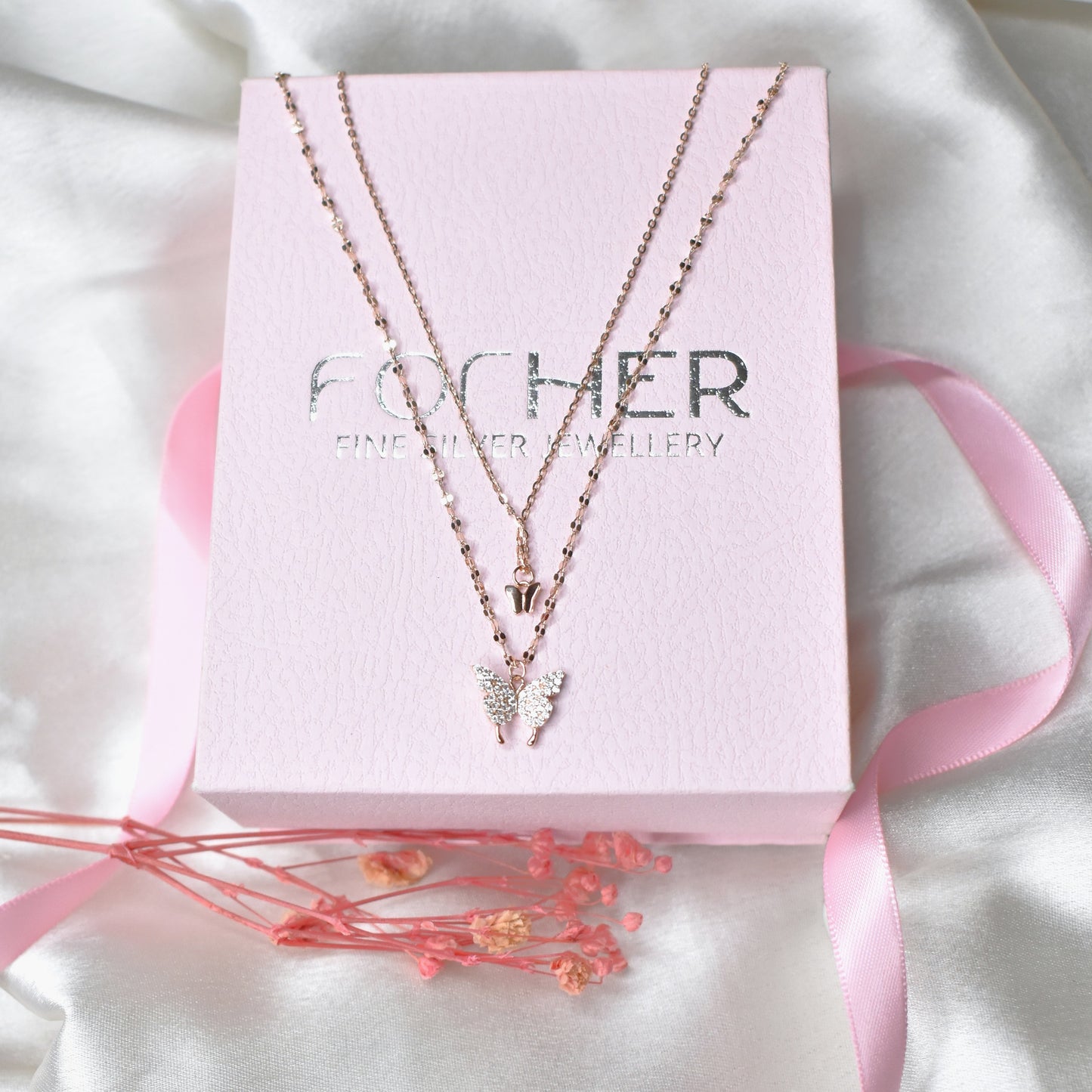 2 Layered Butterfly Necklace