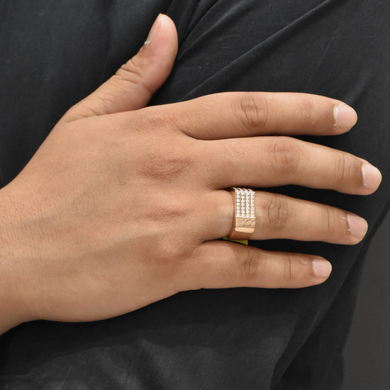 Refined RoseGold Diamond Men's Ring