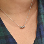 3 Beads Sterling Silver Pendant Chain